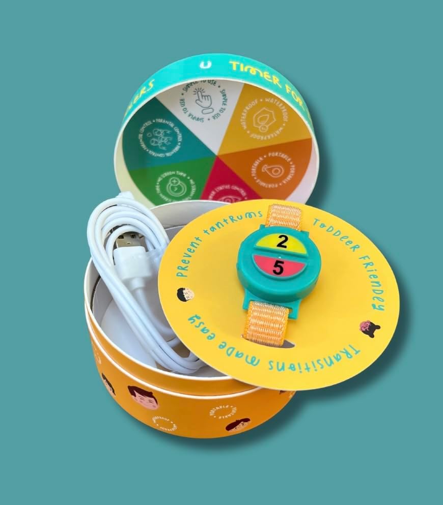 Visual Wristwatch Timer for Toddlers | 2 & 5 Min Preset | Portable & Waterproof | Reduces Tantrums, Builds Routine & Independence | Sensory Timer for Kids with ADHD & Autism
