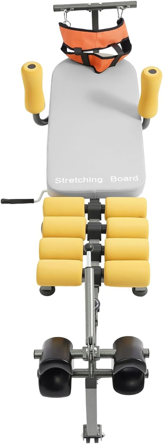 Lumbar Stretch Traction Table | Full Body Adjustable for Back Pain Relief | Portable Cervical Lumber Spine Stretcher Bed | Corrects Bent Or Deformed Vertebrae | 330.7Lbs Load | Adjustable Len (59-73In)
