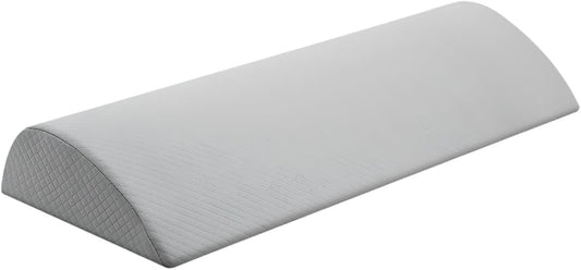 Half Moon Knee Pillow, Memory Foam Leg Elevation Pillow and Foot Rest Pillow for Sleeping, Back Support Cushion, 15.7 x 7.1 x 2 in / 9 x 7.5 x 6.5 cm, Silver Gray