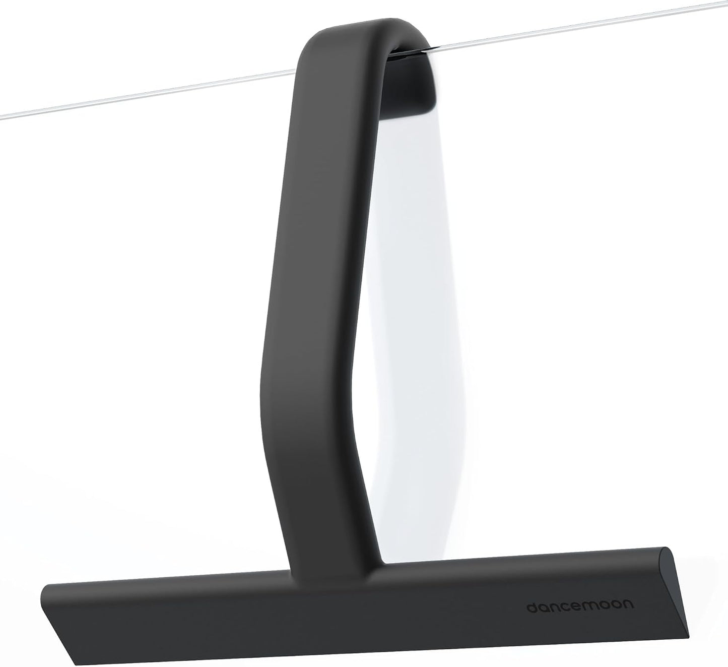 JustHang Shower Squeegee with Built-in Hook, 10-Inch Black | Award-Winning Design, All-One-Piece Soft-Touch Silicone, for Glass Door, Bathroom, Window, Mirror, Tile Wall, Car