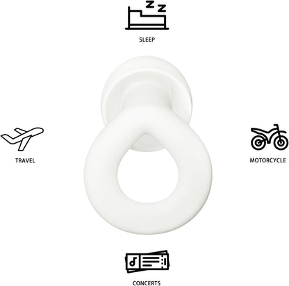 Silicone Ear Plugs for Noise Reduction, Reusable Ear Plugs for Sleeping Noise Cancelling, Concerts, Motorcycle, Travel & Hearing Protection NRR 33dB - 8 Ear Tips in XS/S/M/L, Black