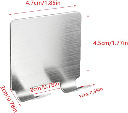4 Pack All-Purpose Stainless Steel Squeegee Holder Shower Door Hooks Towel Hooks Hanger Organizer for Bathroom Shower Glass Doors Squeegee Cleaner Tool