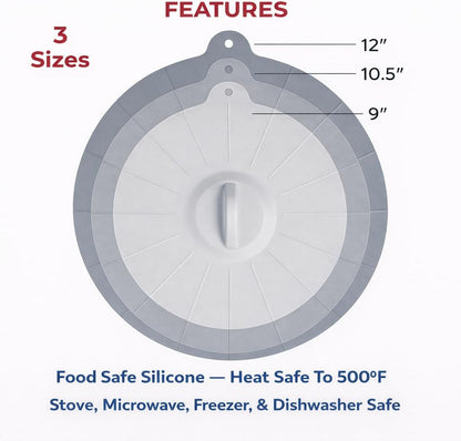 HIC Kitchen Splatter Guards for Microwave, BPA Free, Set of 4