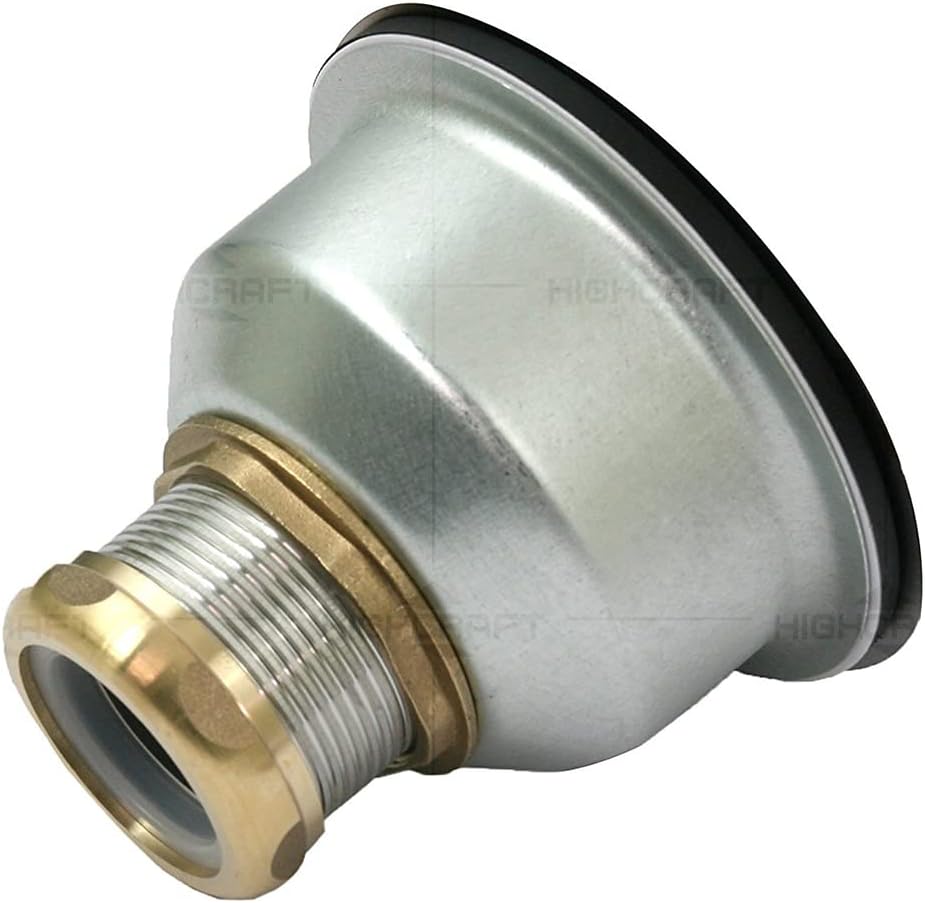 Highcraft 9754 Kitchen Sink (3-1/2 Inch) Stainless Steel Drain Assembly With Strainer Basket and Snaplock Stopper Long Extended Shank (3-3/4 Inch)
