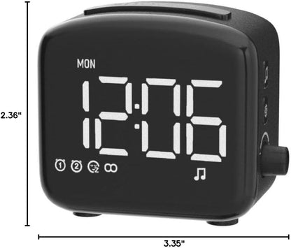 Easysleep Acoustic Sound Alarms Digital Wake Up Clock with Big LED Display 27 Soothing Sounds Sunrise Clock Dual 3 Alarms Memory Snooze Setting 4 Brightness for Deep Sleepers Adults Teenagers