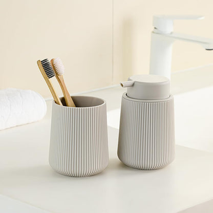YAUKPH Black Striped Toothbrush Holder | for Electric Toothbrushes Bathroom Organizer Cup for Toothpaste Kids & Adults