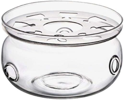 Glass Filtering Tea Maker Teapot with a Warmer and 6 Double-walled Tea Cups Set (Heating base, Standard)
