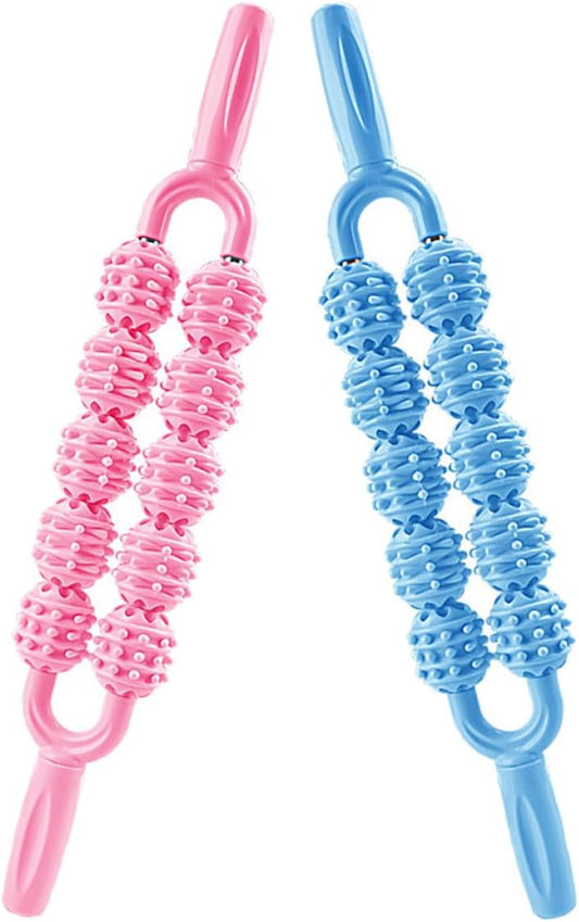 BETOOKY 2pcs Muscle Roller Stick and Fascia Massage Tool Manual Trigger Point Cane Massager for Leg and Body Muscle Relief Plastic Handheld Rolling Stick for Deep Tissue Therapy
