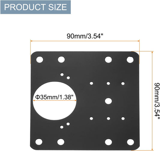 uxcell Cabinet Hinge Repair Plate, 2 Set 90mm/3.54" Stainless Steel Kitchen Cupboard Door Hinge Repair Plate Kit Includes Fixing Screws for Wooden Kitchen Cabinet Doors, Black
