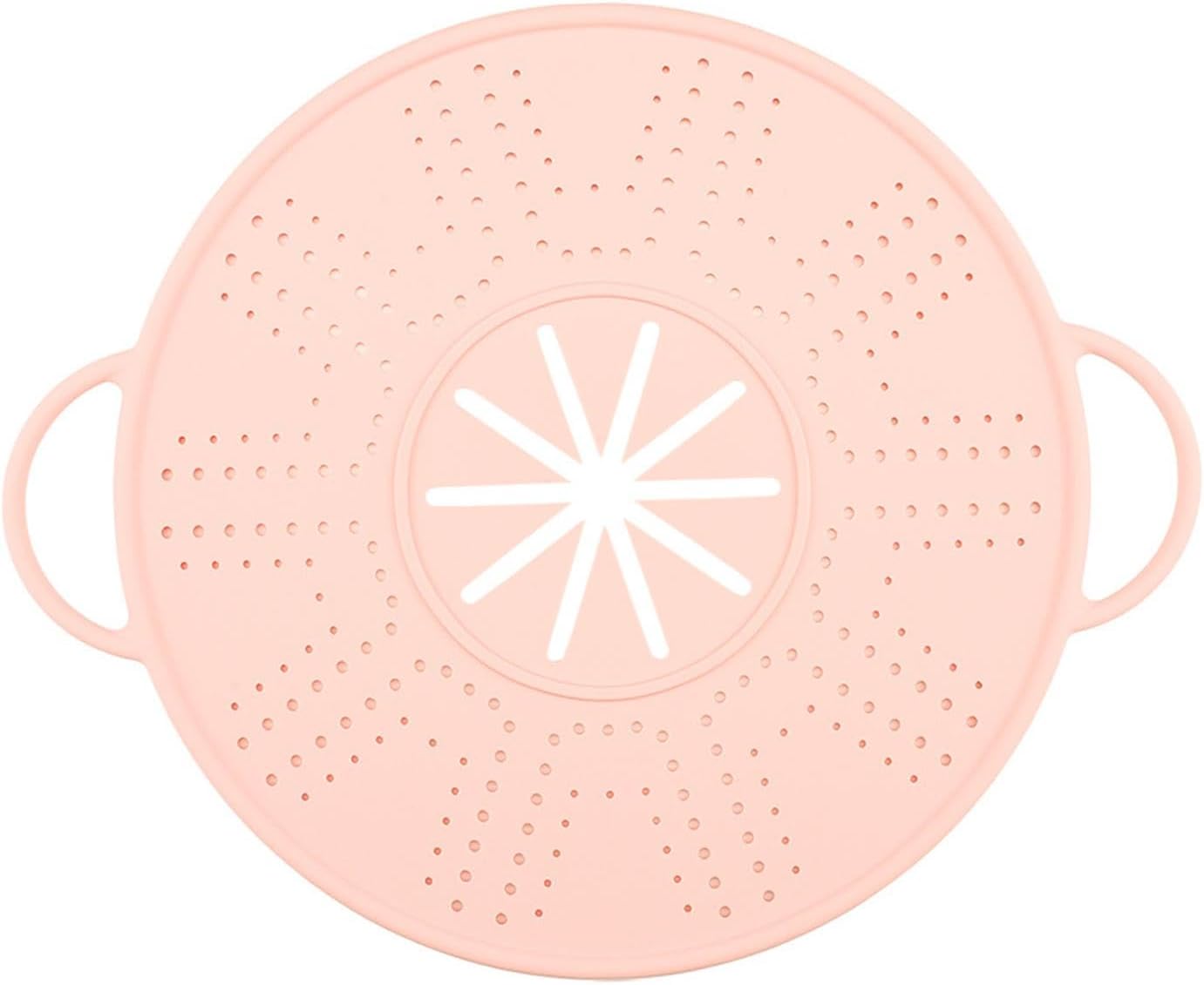 Silicone Spill Stopper Lid, 10.94 in Heat Resistant Splatter Screen with Double Handles for Boil-Over Prevention, Black