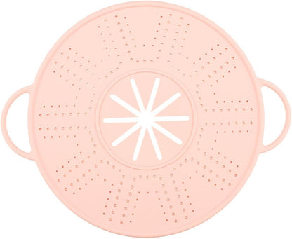 Silicone Spill Stopper Lid, 10.94 in Double Handle Splatter Screen for Boil-Over and Oil Splatter, Black