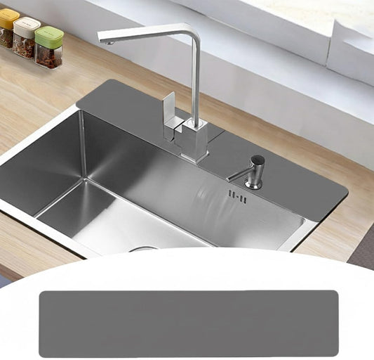 Customizable Kitchen Sink Faucet Mat: 30"Lx5.5"W Absorbent Splash Guard | Non-slip Fabric Rubber Mat, Cut to Fit Oval Rectangle Square Faucet & 2,3,4 Holes Irregular Sink with Soap Dispenser Air Gap