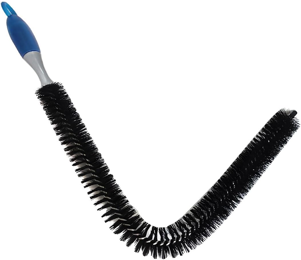 Long Handle Car Engine Cleaning Brush, Hard Bristle Automotive Wash Brushes, Flexible Bendable Vehicle Detailing Brush for Car Radiator Dryer Vent, Engine Oil Residue (1PC)
