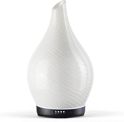 Porseme Essential Oil Diffuser 280ml Handmade Glass Diffuser 7H Runtime | Elegant Handmade Glass Aroma Diffuser with 7-color LEDs, Quiet Aromatherapy and Safe Auto Shut-off, Perfect for Gifts