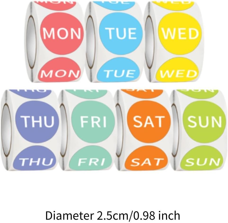 Day Dot Food Rotation Labels Expiration Date Decal 3500/7 Rolls Removable