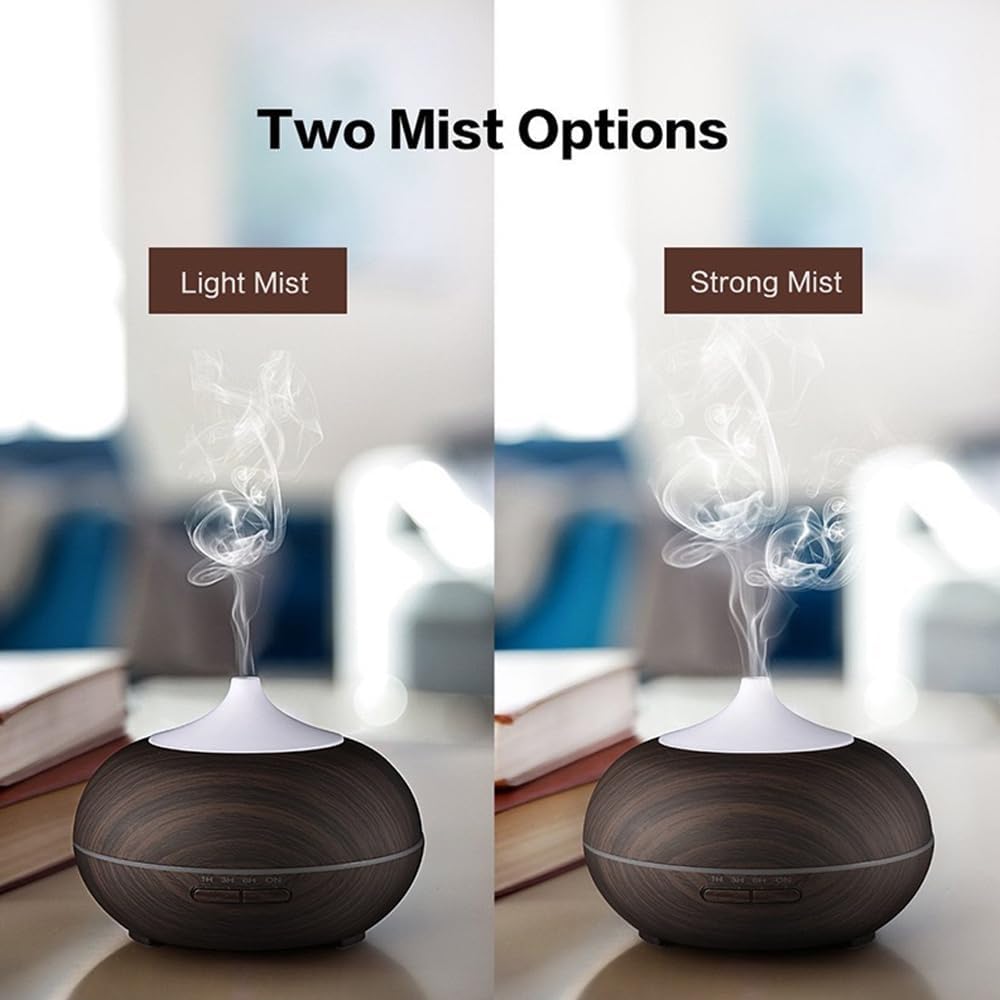 550ml Large Capacity Essential Oil Diffuser with 6 Essential Oil Set | Aromatherapy Ultrasonic Air Humidifier with Timer,7 Color LED Night Light,Waterless Auto-Off Functions for Home Spa