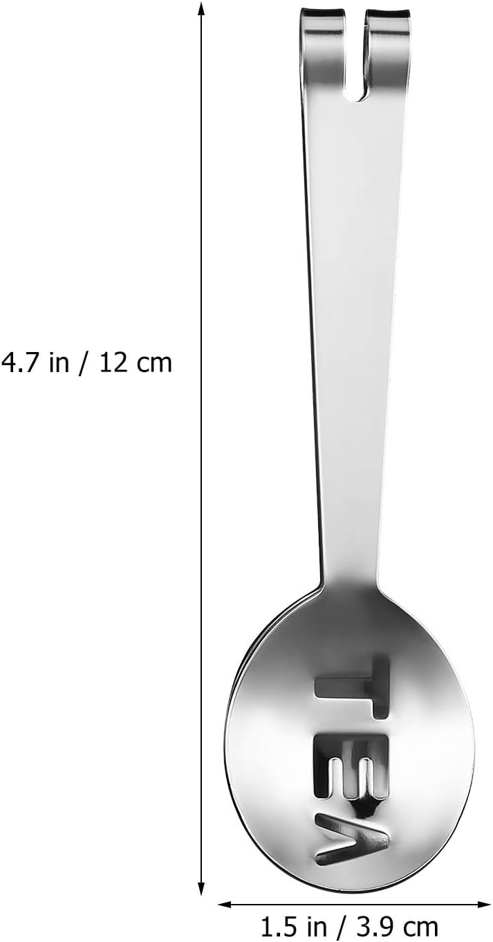 6 Pcs Stainless Steel Tea Bag Squeezer Tongs, Silver | Easy to Use, Sturdy Head Design, Holds Tea Bags Securely, Compact Kitchen Accessory for Serving and Filtering