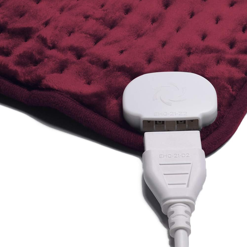 Ambershine 19''x24'' Weighted Neck & Shoulder Heating Pad, 2.5lbs with 12 Temperature Settings& 4 Auto-Off Timers, Pain Relief for Neck/Shoulder/Back(Gray&Blue)