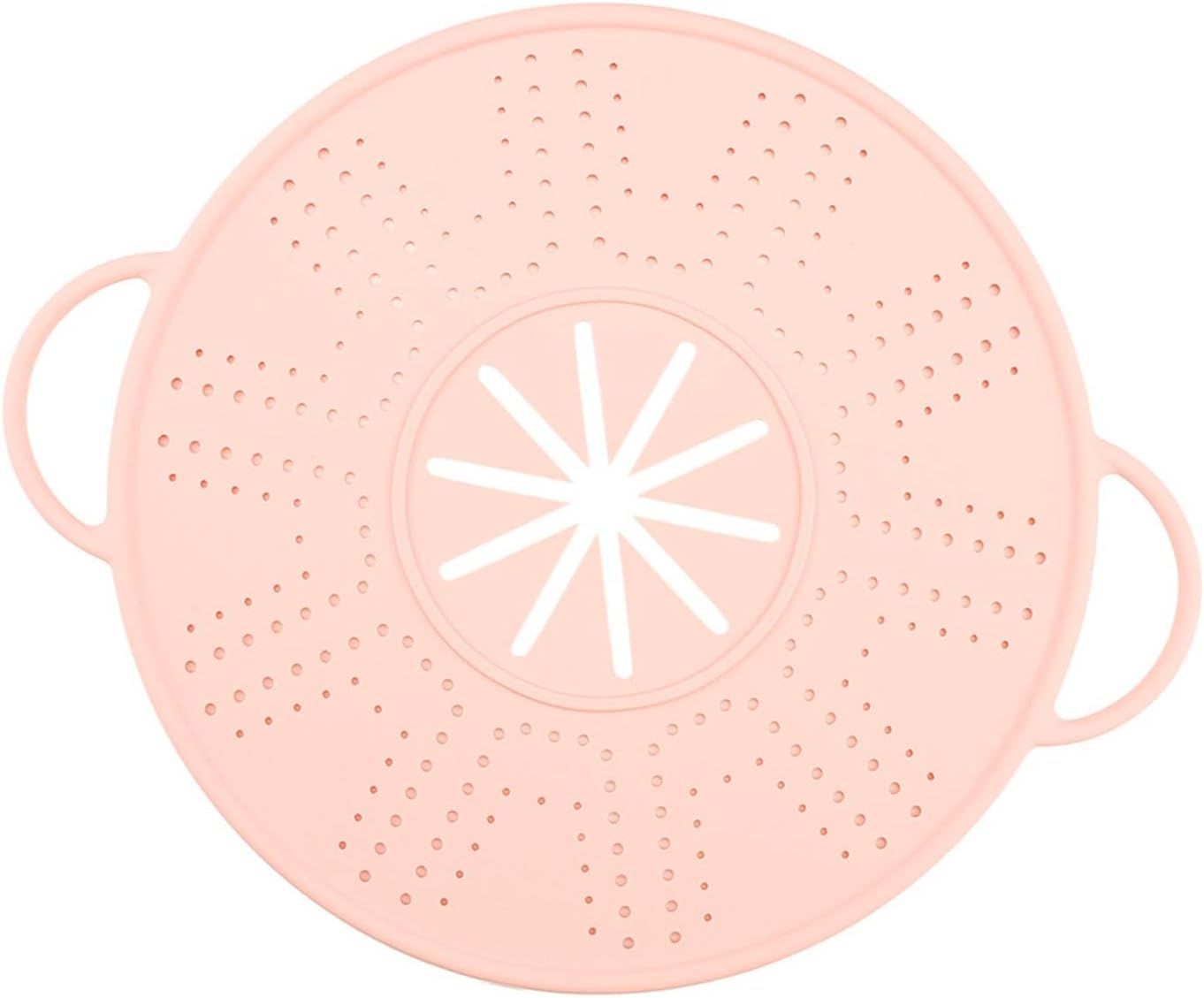Silicone Spill Stopper Lid, 10.94 in Heat Resistant Splatter Screen with Double Handles for Boil-Over Prevention, Black