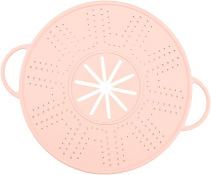 Silicone Spill Stopper Lid, 10.94 in Double Handle Splatter Screen for Boil-Over and Oil Splatter, Black