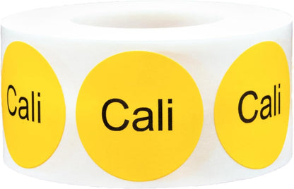 Yellow with Black Carnitas Circle Dot Adhesive Stickers, 1 Inch Round Labels, 500 Total Stickers