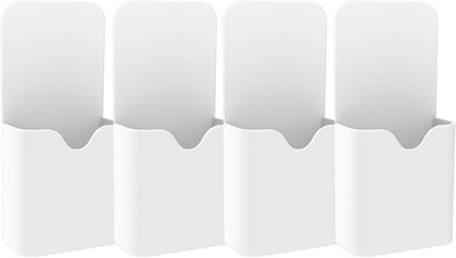 MoKo Magnetic Pen Holder, Pencil Accessories Whiteboard Organizer, White | Magnetic dry erase marker holder has two compartments and an ABS body for whiteboards, refrigerators and lockers.
