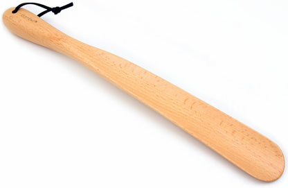 Bamber Wooden Shoe Horn Wood Shoehorn with Handle for Seniors Women Men Kids, 15'' Long, Black Walnut