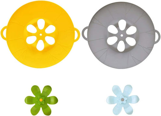 Orione 2Pcs Multi-Purpose Spiil Stopper Lid Cover Silicone Boil Over Safeguard Over-Boiling Anti Spiill Lid Cover Pot Pan Lid Multi-Function Cooking Kitchen Tool