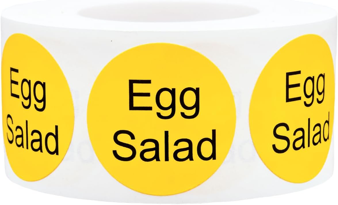 Yellow with Black Carnitas Circle Dot Adhesive Stickers, 1 Inch Round Labels, 500 Total Stickers