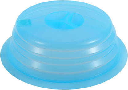 Collapsible Silicone Microwave Plate Cover Splatter Guard | Dishwasher Safe & BPA Free, 11”, Blue