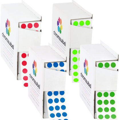 Dark Blue, Red & Yellow Dots, 1/4 Inch, 1000/Box Each Color | Writable Semi-Gloss Circle Labels in Dark Blue, Red and Yellow for Offices, Retail and Classrooms. Made in USA - Colors B