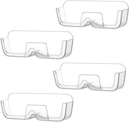 4pcs Eyeglasses Holder Stand, Sunglasses Storage Organizer, Wall Mounted Glasses Display Case with Adhesive Sticker for Home Office Dorm