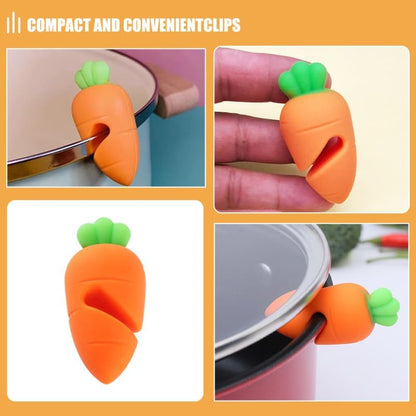 Silicone Pot Lid Lifter Clip Heat Resistant Spill Proof Pan Cover Holder for Soup Porridge Cooking Boil over Prevention Kitchen Gadget