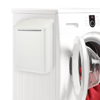 Picowe Magnetic Laundry Storage, Large Metal Lint Holder Bin with Lid for Laundry Room, Space-Saving Trash Container Hanging on Dryer, Washer or Wall Mount Trash Bin (White)