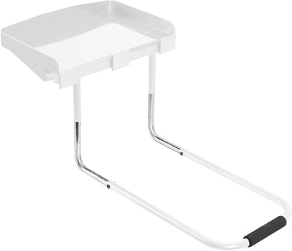 Height Adjustable Under Mattress 17 inch Bedside Shelf, Works with Lofts and Beds Without Frames, Heavy Duty Storage Tray, Fits Laptops, Books, and Drinks, Nightstand Alternative, Black