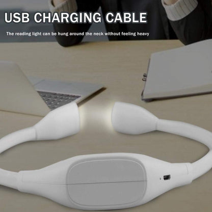 Neck Reading Light, Reading Book Light, 3 Colors, 3 Brightness Levels Portable Battery Operated Flexible USB Hands Free Small Booklight Led Lamp for Bed at Night Knitting Camping White