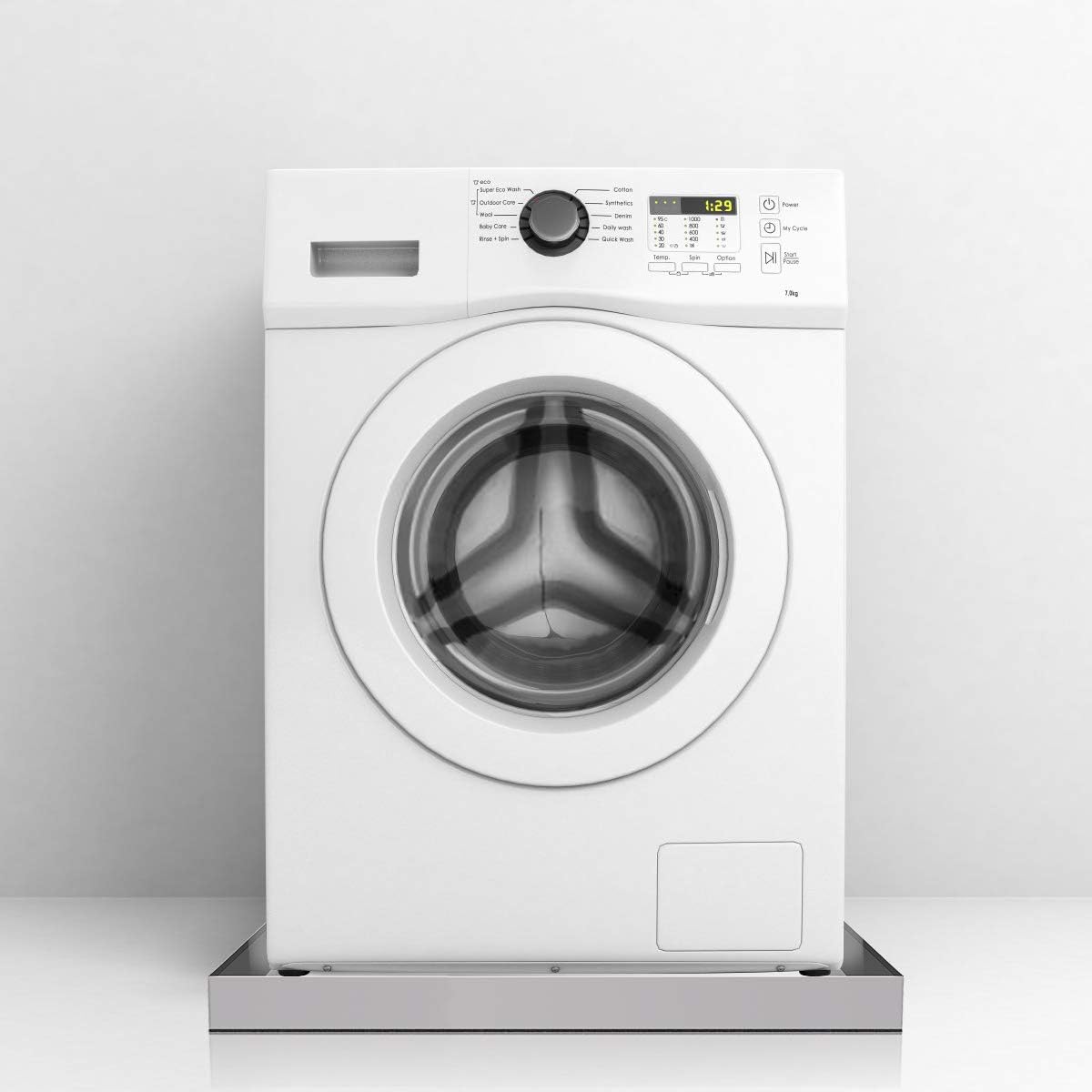 28" x 30" x 2.5" Washing Machine Pan, Leak Protection for Laundry Room | Washing Machine Tray with Anti-Slip Bottom Pad, Raised Edge Drain Pan, No Hole, Heavy Duty 304 Stainless Steel