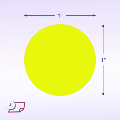 Blank Color Coding Stickers, Writable Surface â€“ 500 Permanent Labels per Roll (Yellow Fluorescent, 1.5" Circle)