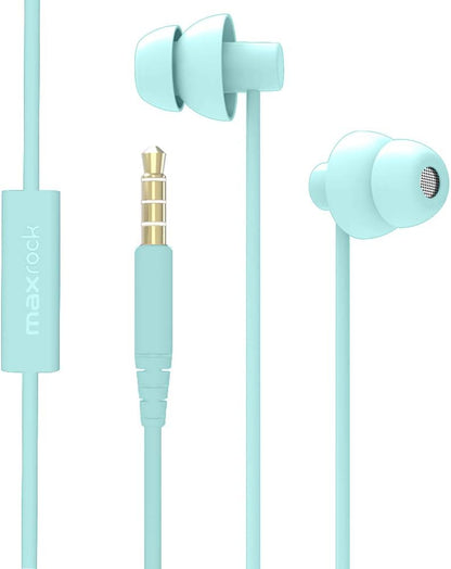 MAXROCK Sleep Earbuds,Ultra Soft Lightweight Sleep Earphones Headphones with Volume Control and Mic for Insomnia, Side Sleeper, Snoring, Air Travel, Meditation & Relaxation (Acid Blue)