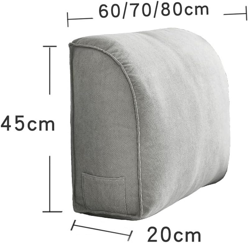 YURRO Extra Thick Sofa Back Cushion Wedge Pillow for Couch&Bed,Large Back Lumbar Support Pillow Reading Pillow,Waist Support Pillow Headboard Cushion with Removable Cover, 23.6x17.7x7.8inches, Brown