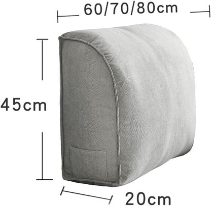 YURRO Extra Thick Sofa Back Cushion Wedge Pillow for Couch&Bed,Large Back Lumbar Support Pillow Reading Pillow,Waist Support Pillow Headboard Cushion with Removable Cover, 23.6x17.7x7.8inches, Brown