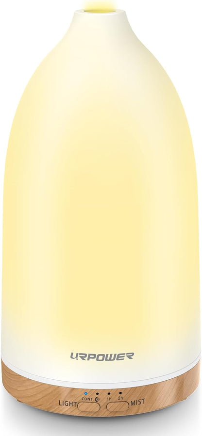 URPOWER 300mL Essential Oil Diffusers for Home Aromatherapy Diffuser | Up to 10 Hrs High/Low Mist Settings Quiet Diffuser Oil Machine Humidifiers Ideal for Bedrooms Living Rooms & Home Offices