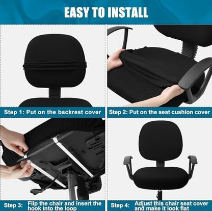 Smiry Office Computer Chair Armrest Covers, 2PCs Anti-dust Arm Rest Pad | Removable Washable Desk Chair Arm Pad Covers, Grey