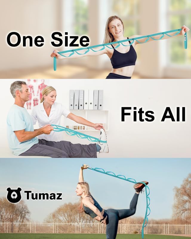 Stretching Strap, 10-Loop Non-Elastic Yoga Strap | Designed for stretching, yoga, Pilates and rehab with 10 loops, durable webbing and a longer 79-inch design