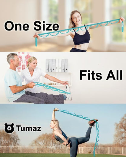 Stretching Strap, 10-Loop Non-Elastic Yoga Strap | Designed for stretching, yoga, Pilates and rehab with 10 loops, durable webbing and a longer 79-inch design