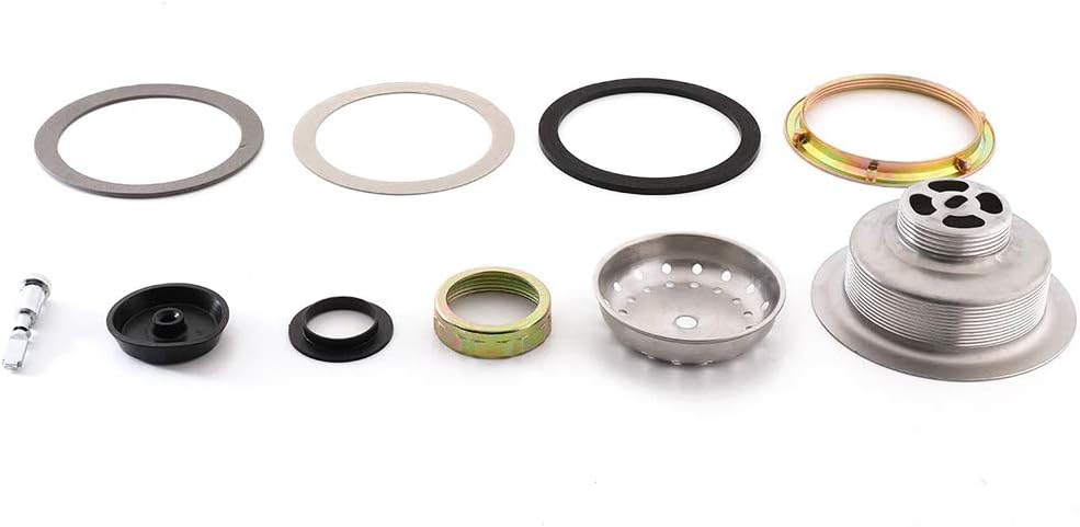 3-1/2 Inch Kitchen Sink Drain Assembly with Strainer Basket/Drain Stopper, All Stainless Steel Sink Drain Kit Durable and Rustproof