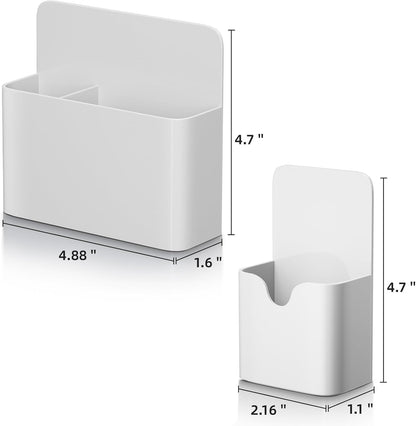 Marbrasse Magnetic Dry Erase Marker Holder,Pen and Eraser Holder for Whiteboard，Magnet Pencil Cup Utility Storage Organizer for Office, Refrigerator, Locker and Metal Cabinets (2 Pack)
