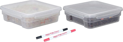 2 Pack 18 QT BPA-Free Translucent Polypropylene Airtight Food Storage Containers, Labeling Area, Stackable Bulk Storage for Flour, Rice, Sugar & Pet Food
