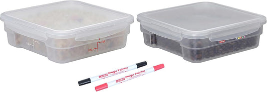 2 Pack 18 QT BPA-Free Translucent Polypropylene Airtight Food Storage Containers, Labeling Area, Stackable Bulk Storage for Flour, Rice, Sugar & Pet Food