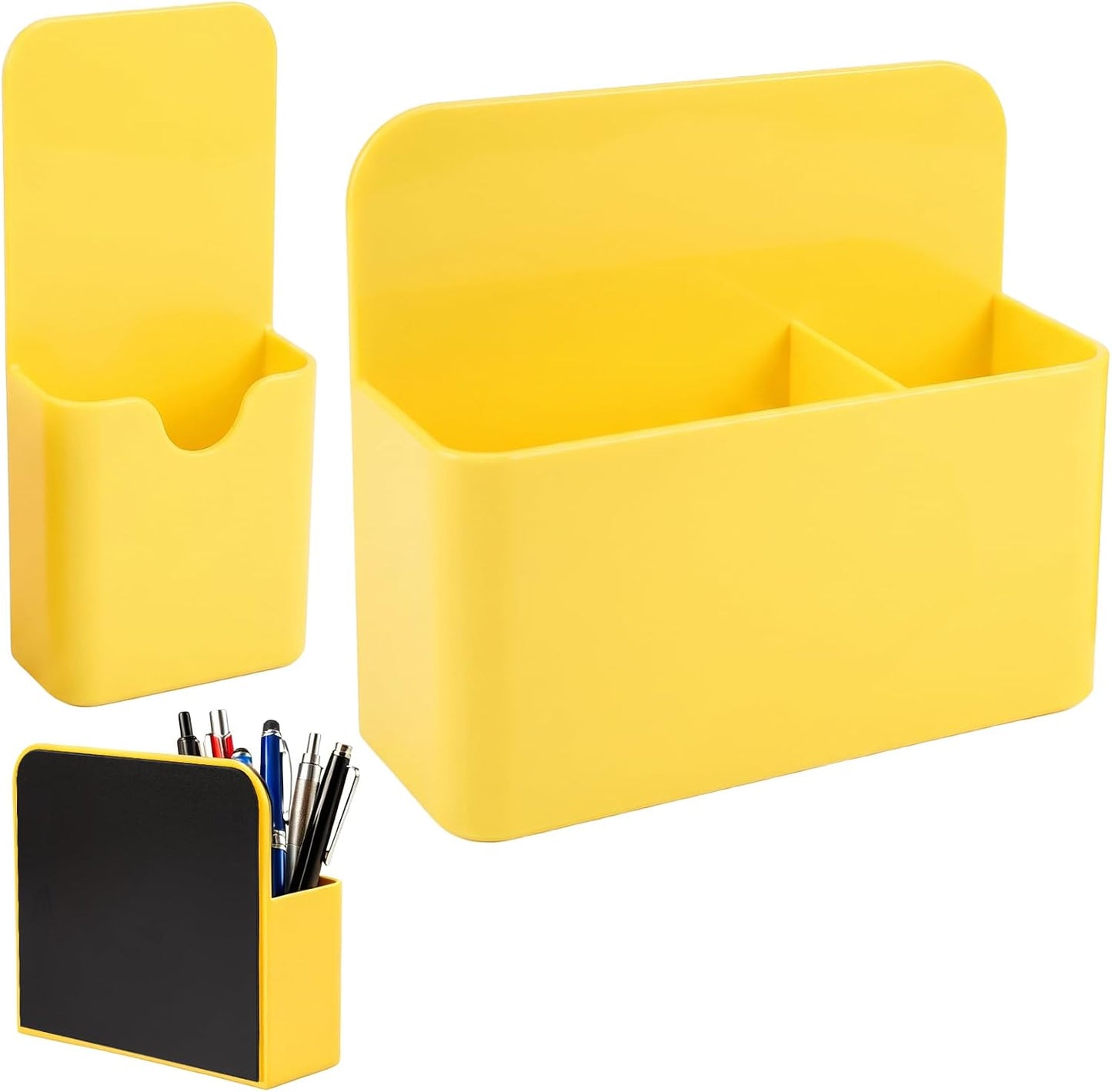 Magnetic Pen Holder, 2 Pack Magnetic Dry Erase Marker Holder, Black Strong Magnetic Marker Holder Pen Pencil Organizer for Whiteboard, Refrigerator, Office, Locker Accessories, Classroom Must Haves